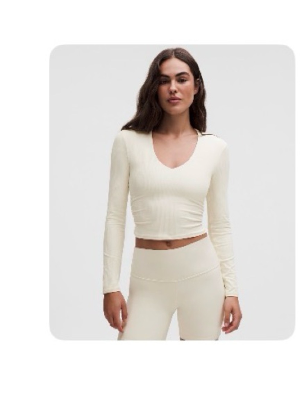 lululemon athletica Cream Long-Sleeve Ribbed Crop Top
